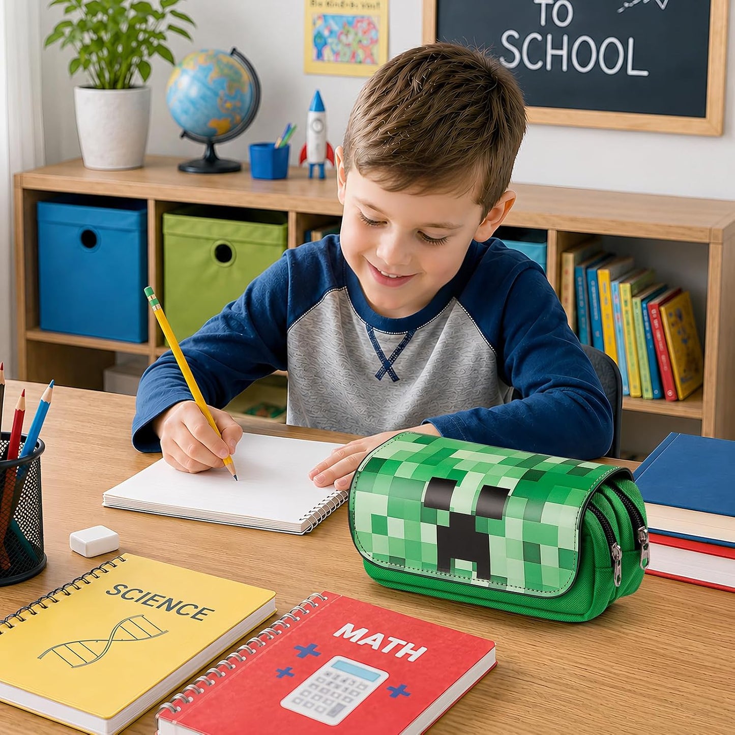 Large Green Waterproof Pencil Case