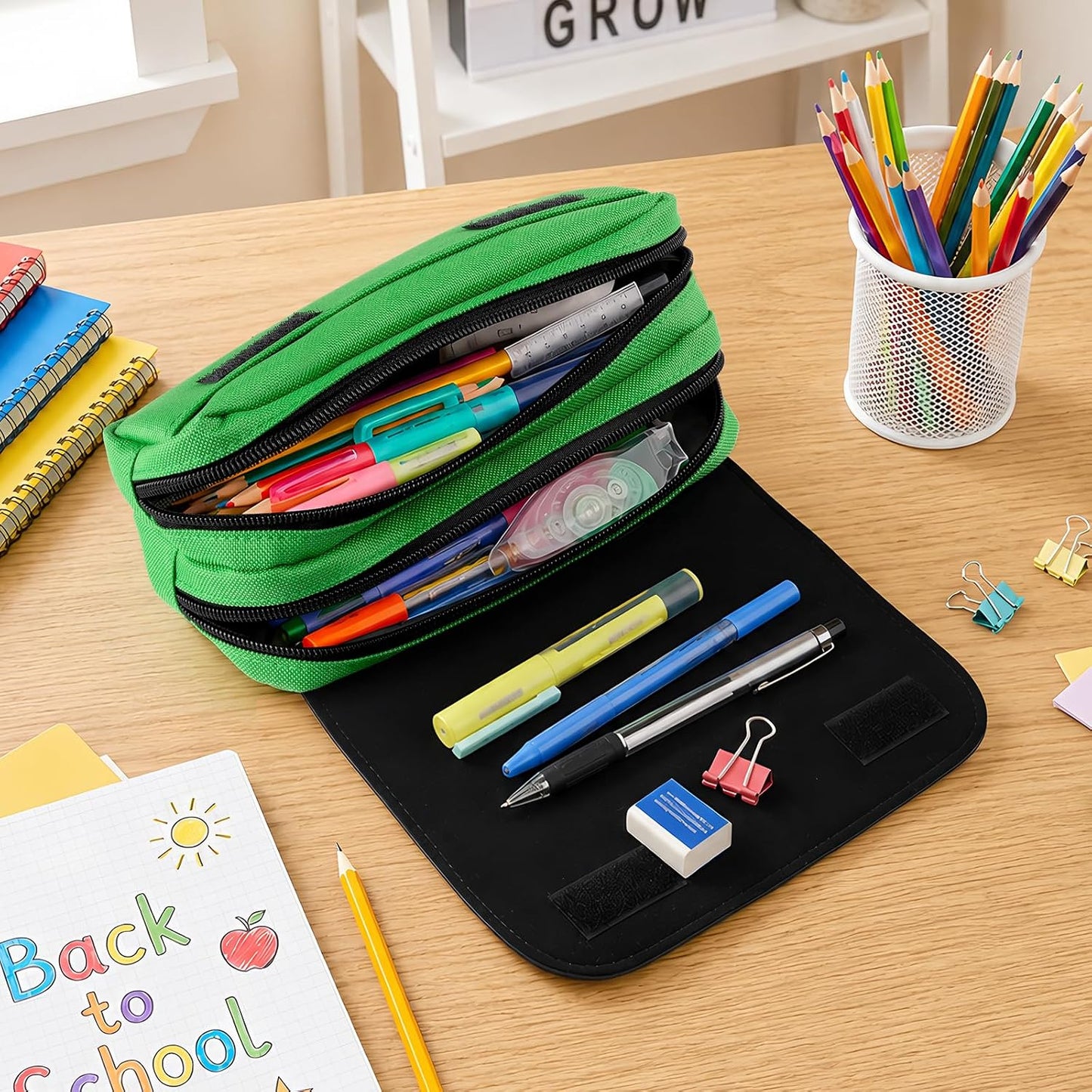 Large Green Waterproof Pencil Case