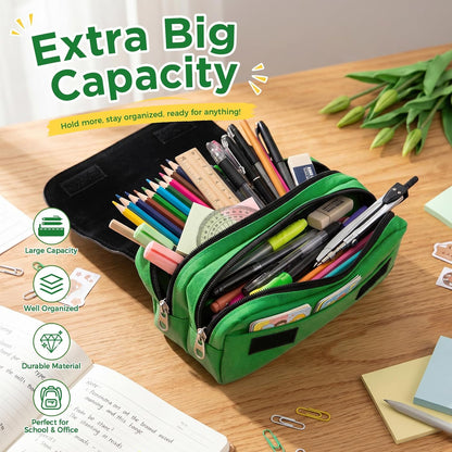 Large Green Waterproof Pencil Case